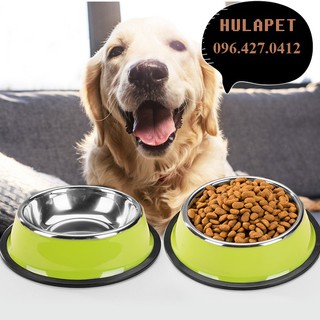 [HOT] BÁT ĂN ĐƠN INOX CHÓ MÈO MÀU SẮC DỄ THƯƠNG- HULAPET