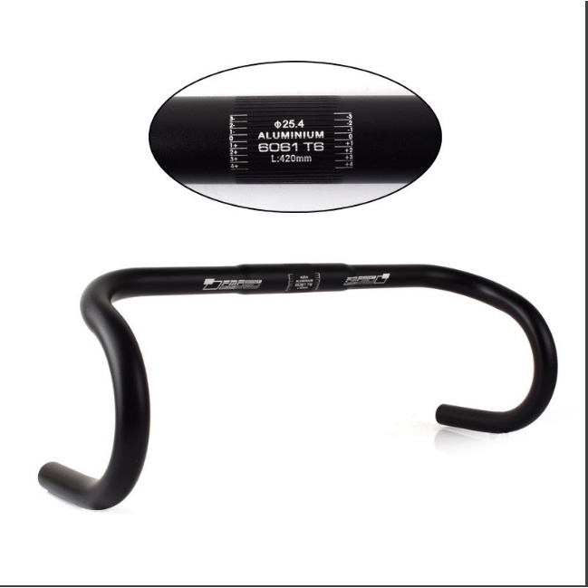 Tay lái ghi đông xe đạp lòng chảo ghi đông sừng bò cho xe Fixed Gear 25.4