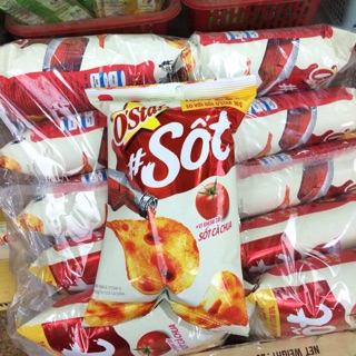 Dây 10 Gói Bim Bim Snack Khoai Tây Ostar Sốt Cà Chua 38g