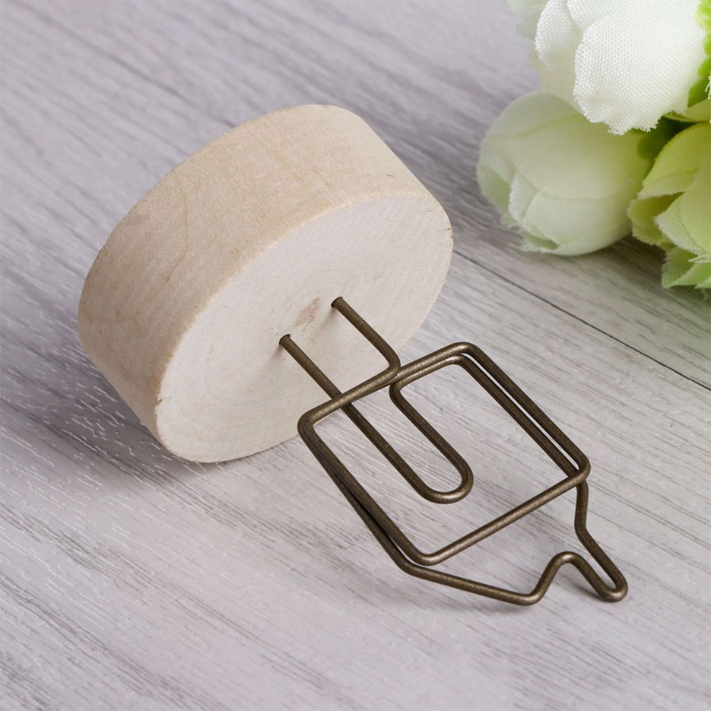 Kẹp đế gỗ tròn giữ ảnh sáng tạo