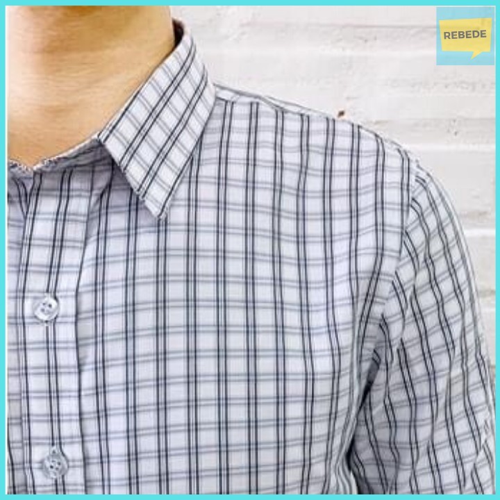 (Mã: SMGH - Kẻ nhỏ màu xám) Áo sơ mi nam kẻ caro phong cách Hàn Quốc | BigBuy360 - bigbuy360.vn
