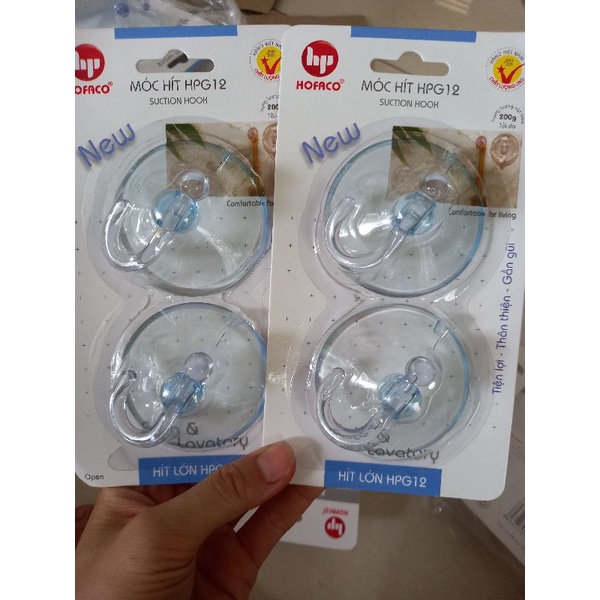 4 Móc treo hút chân không dính tường - móc hít treo tường loại 6cm