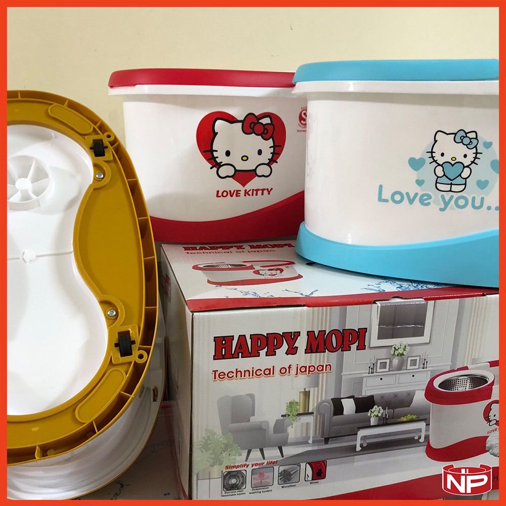 [SIÊU DỄ THƯƠNG] BỘ LAU NHÀ 360 ĐỘ HÌNH HELLO KITTY