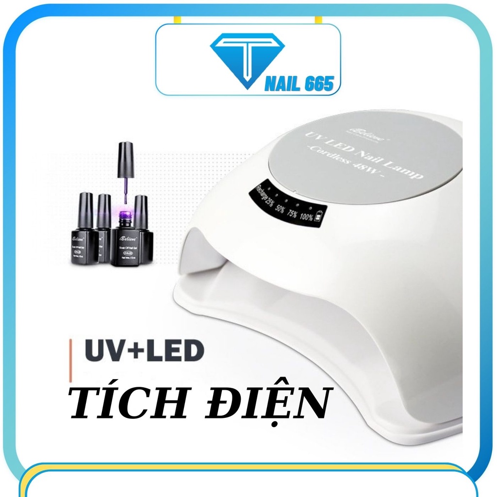 [ TẶNG THÚ GẤU GẮN MÓNG ] Máy hơ gel tích điện IBELIEVE cao cấp , Đèn hơ gel tích điện led uv sấy móng gel chính hãng