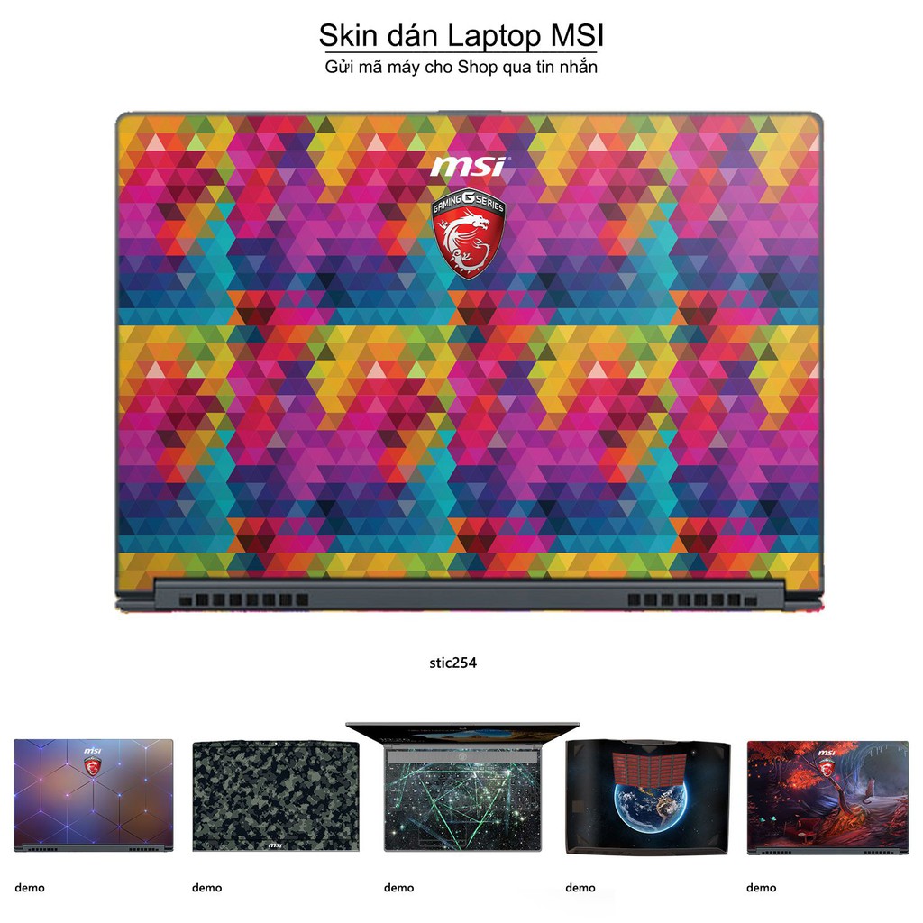 Skin dán Laptop MSI in hình spectrun - stic254 (inbox mã máy cho Shop)