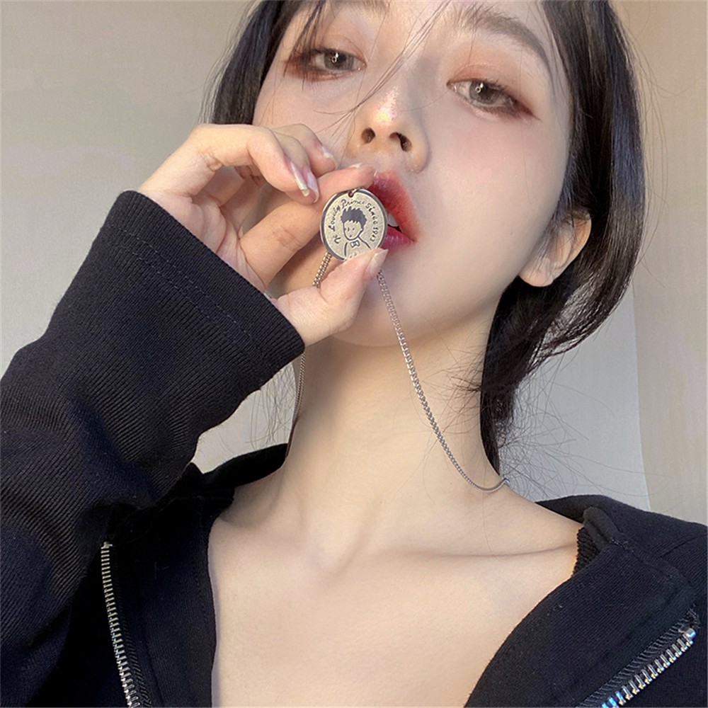 vòng cổ Mặt Tròn Phong Cách Hip Hop Cho Nam Và Nữ