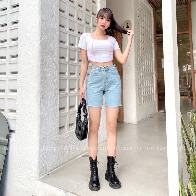 CROPTOP MAY VIỀN NGƯỢC [GIANG OUTFITVN]