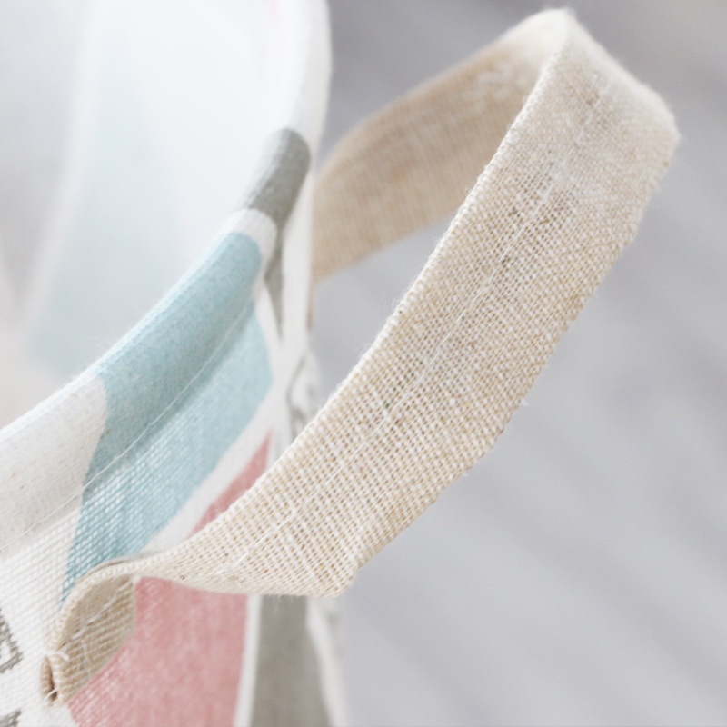 Giỏ Đựng Quần Áo Bẩn / Đồ Chơi Bằng Vải Cotton Lanh Chống Nước Có Thể Gấp Gọn Tiện Dụng