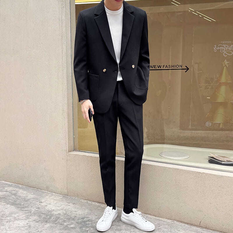 Áo Khoác Suit Dáng Rộng Màu Sáng Phong Cách Hàn Quốc Cao Cấp Cho Nam