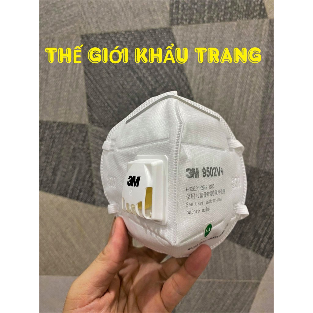 Khẩu trang 3M N95 9502v+ có van thở, chống bụi mịn PM2.5, dây thun đeo đầu, hàng chính hãng | BigBuy360 - bigbuy360.vn