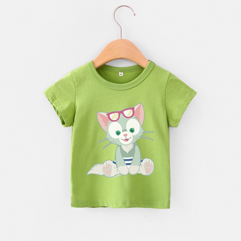 Áo thun cotton mềm mại in họa tiết động vật hoạt hình thời trang cho bé