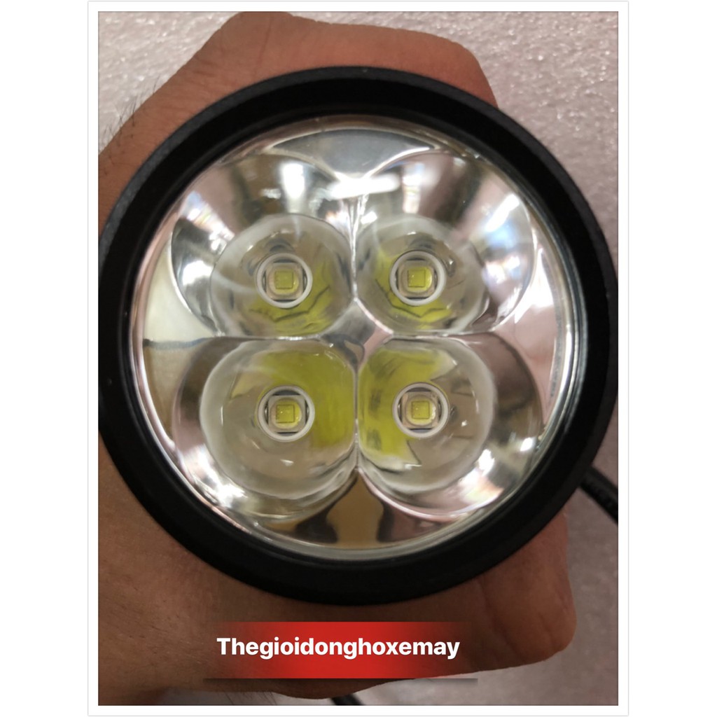 Đèn led trợ sáng l4 xám F1 T6 tặng kèm bát, nút công tắc