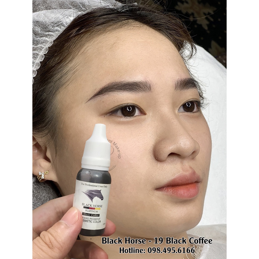 Mực Xăm Môi Mày, Mực Phun Xăm Black Horse Platinum 15ml Đức