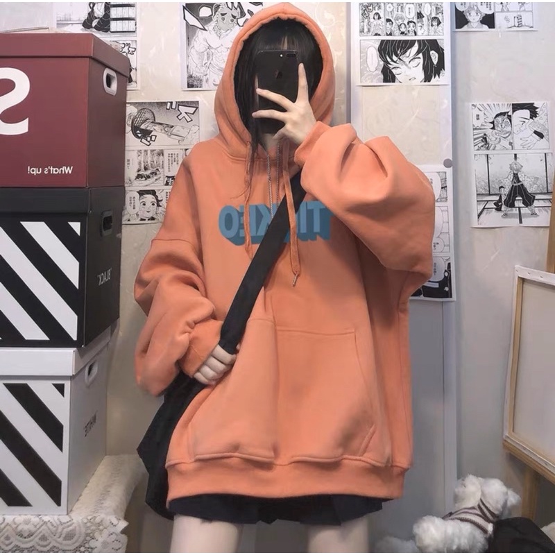 Áo Hoodie Nỉ Bông Tay Dài Unisex Túi Bụng TIKKEO(ODER 2 NGÀY)