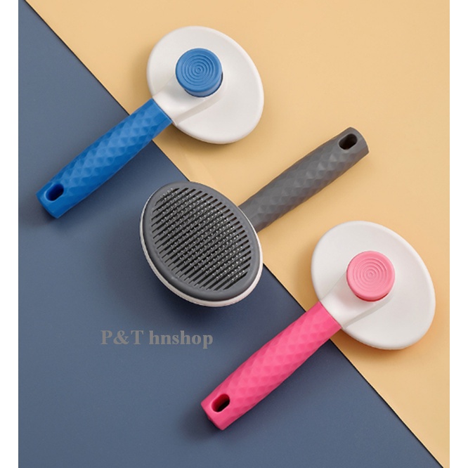 Lược Chải Lông Chó Mèo, Làm Sạch Lông Thú Cưng Có Nút Ấn Làm Sạch