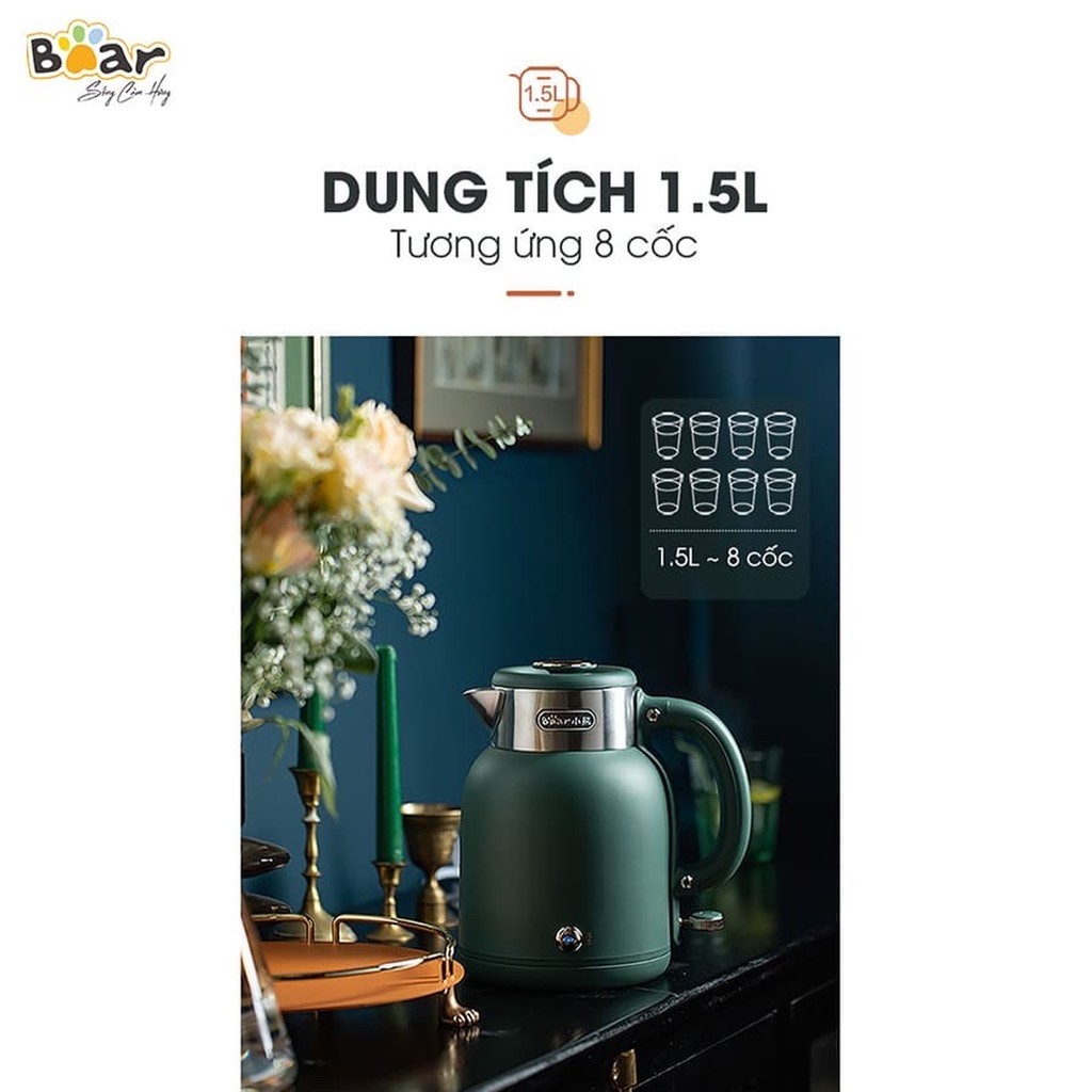 [CHÍNH HÃNG] ẤM SIÊU TỐC BEAR  ZDH C15C1 1.5L