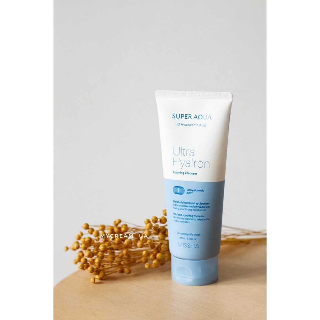 Sữa rửa mặt sạch sâu ẩm mịn Missha Super Aqua Ultra Hyalron Cleansing Foam 200ml/100ml