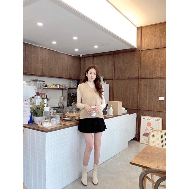 Áo len gile trơn hàng thu đông_Gl003 -nui9