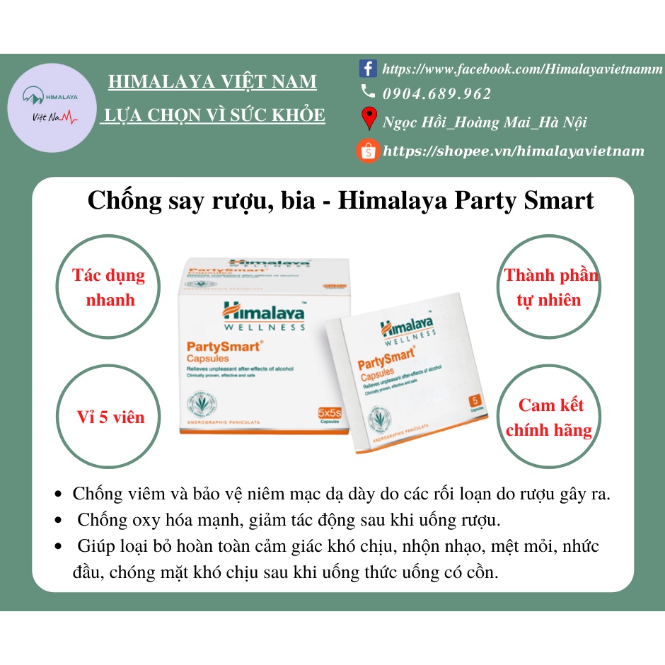 GIẢI RƯỢU, CHỐNG SAY RƯỢU, BIA - HIMALAYA PARTY SMART