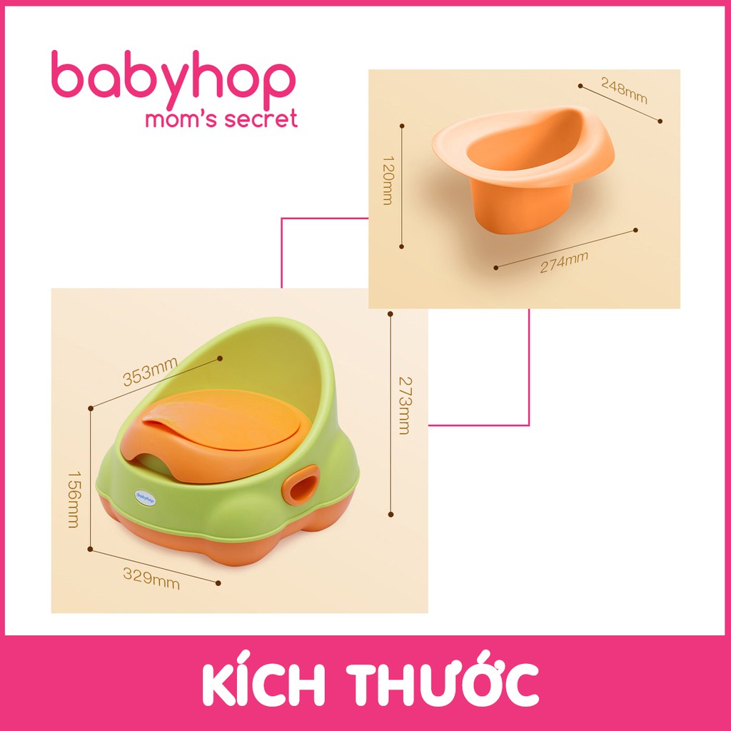 Bô vệ sinh cho bé phi thuyền Babyhop phù hợp với bé trai, bé gái 6 tháng đến 5 tuổi chống trơn trượt có tựa lựng