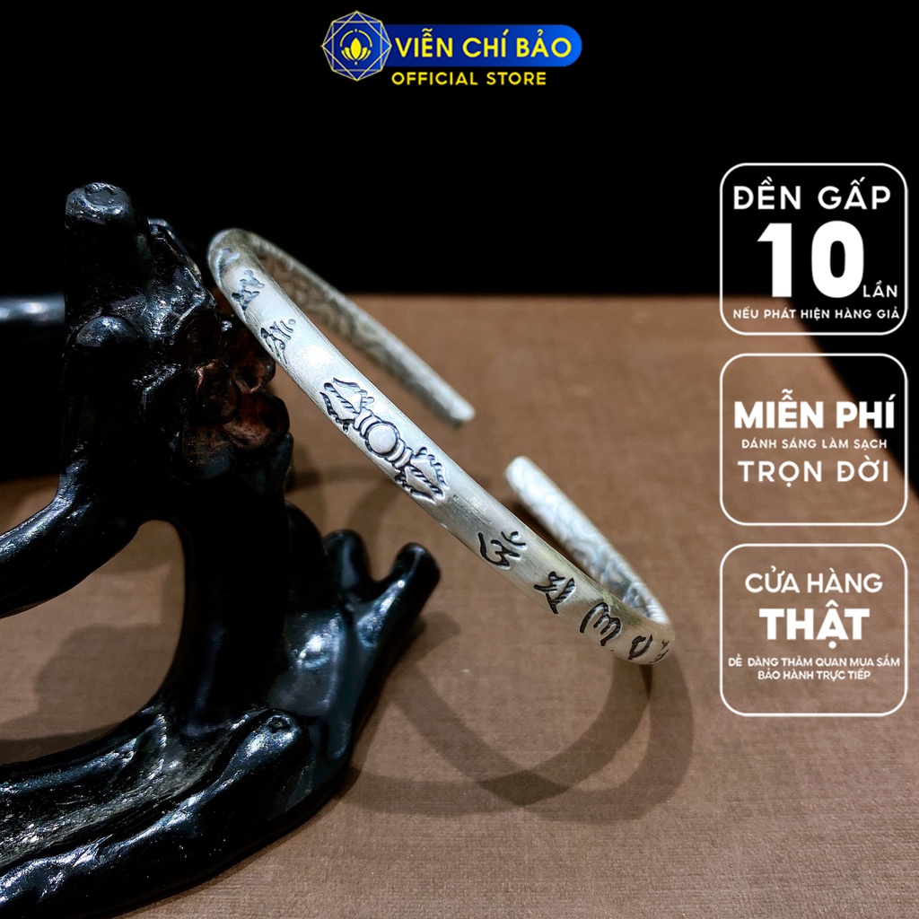 Lắc tay bạc nữ Lục Tự Chùy Kim Cang chất liệu bạc 925 thời trang phụ kiện trang sức nữ thương hiệu Viễn Chí Bảo L000404