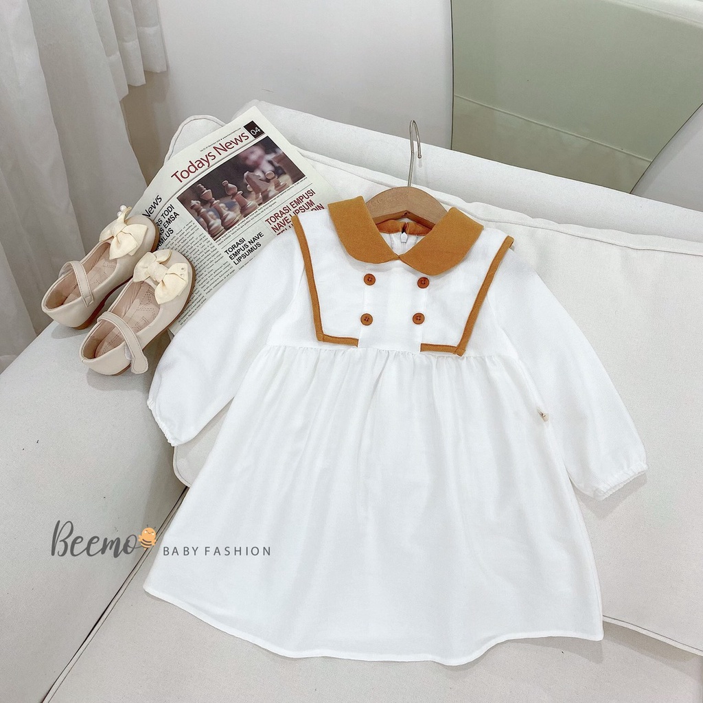 Váy bé gái xinh xắn, dễ thương, đầm thuỷ thủ phối cổ sành điệu cho bé