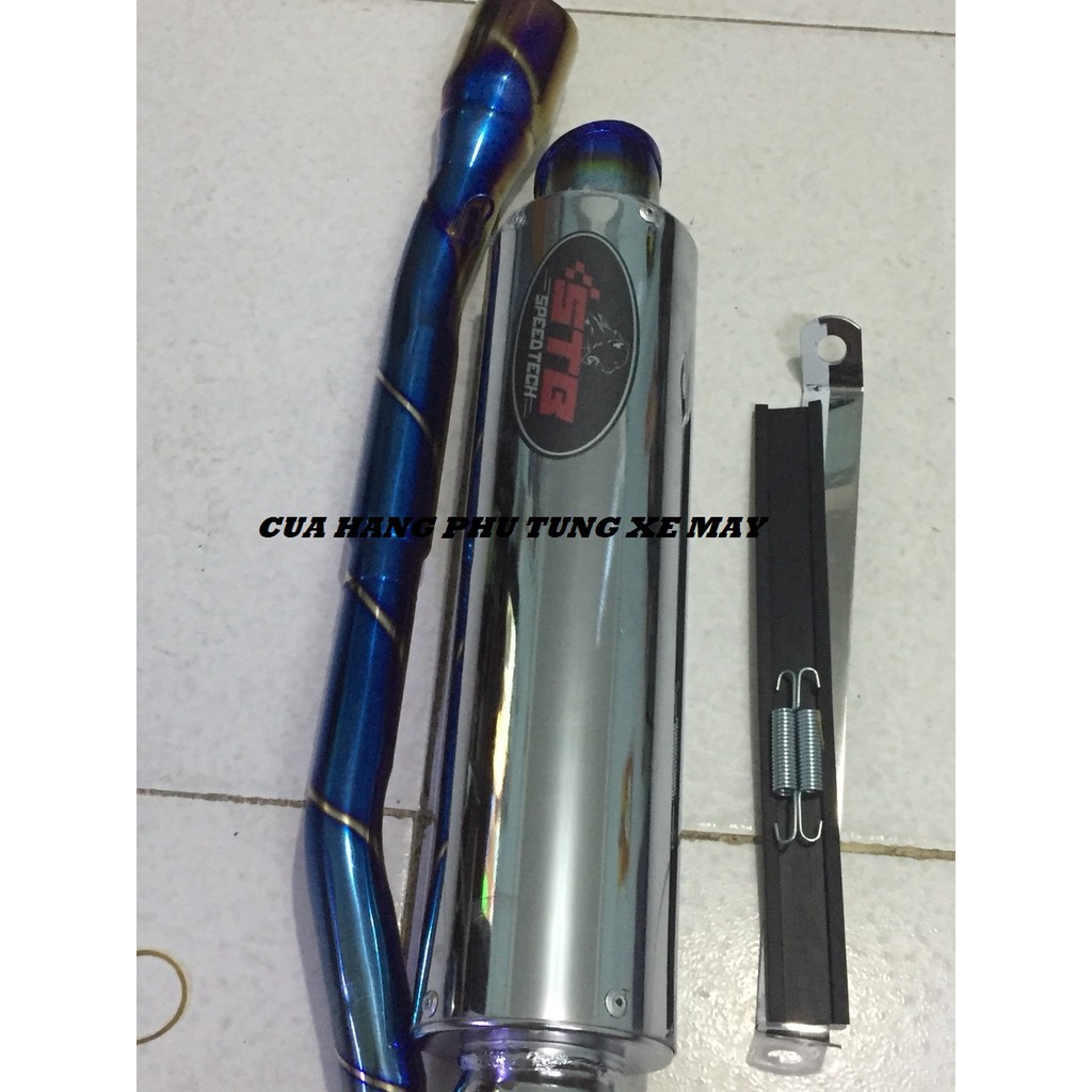 Pô STB F1 gắn xe Dream, Wave, Sirius, Cup ( kèm cổ titan + pát treo + lò xo )