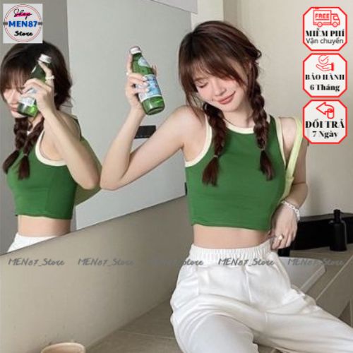 Áo Croptop Nữ , Áo Ba Lỗ Ôm Body Sexy Chất Thun Gân Co Dãn Kiểu Viền T Phong Cách Ulzzang Cá Tính Men87_store