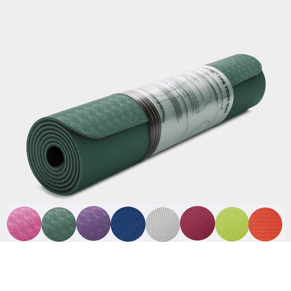 Thảm tập Yoga 2 lớp TPE dày 6mm, thảm tập Gym không thấm mồ hôi chống trơn trượt (183cm * 63cm * 6mm)