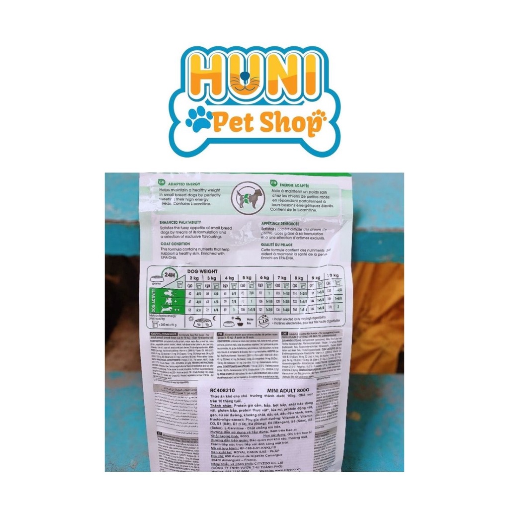 Hạt Royal Canin Mini Adult thức ăn cho chó trưởng thành - túi 800g, 2kg - Huni Petshop