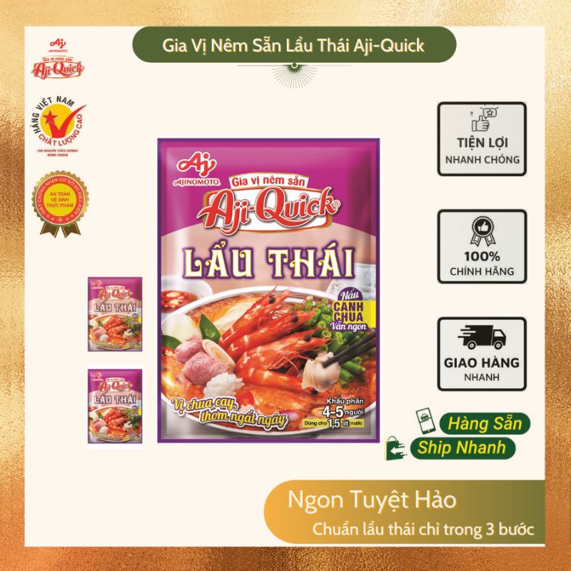 Xốt Lẩu Thái Ngon Aji-Quick Đại Lý Hoa Yên, Giúp nồi lẩu của bạn chuẩn lẩu thái, chua cay vừa vị, nước dùng thanh ngọt