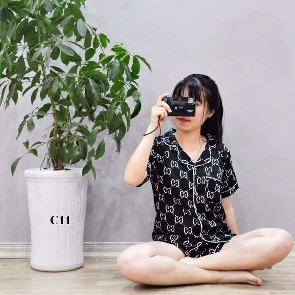 Bộ pijama kate thái, quần đùi , ảnh thật