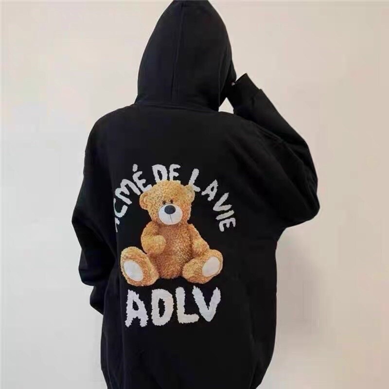 Áo Hoodie ADLV Teedy nỉ bông dày mịn, mũ 2 lớp, có túi, áo nỉ nam nữ dáng Unisex