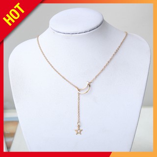 Vòng cổ mạ vàng mặt trăng 💝 phong cách Hàn Quốc thời trang - Dây chuyền nữ dễ thương, mặt ngôi sao