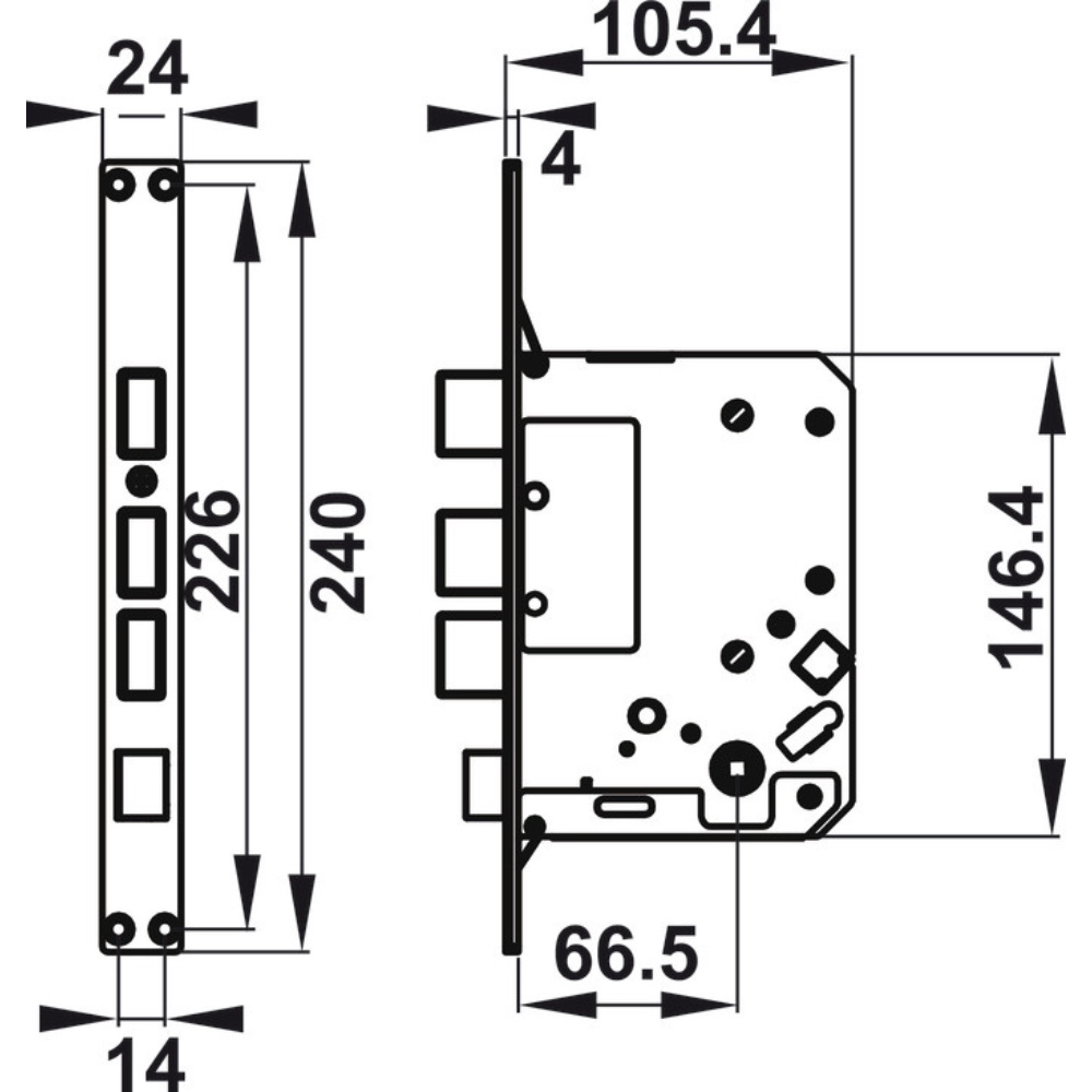 Khóa điện tử Hafele EL7000-TC 912.05.496 Thân khoá lớn - Nhập khẩu nguyên bộ - Bảo hành chính hãng 2 năm