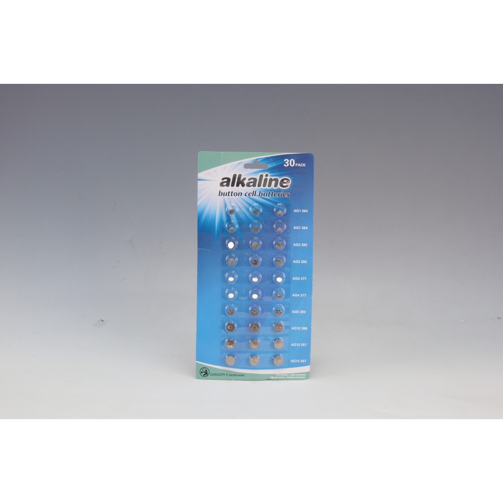 Vỉ 30 pin cúc áo Alkaline AG1, AG3, AG4, AG5, AG12, AG13 Uncle Bills IB0013 chính hãng pin máy tính đồng hồ đeo tay