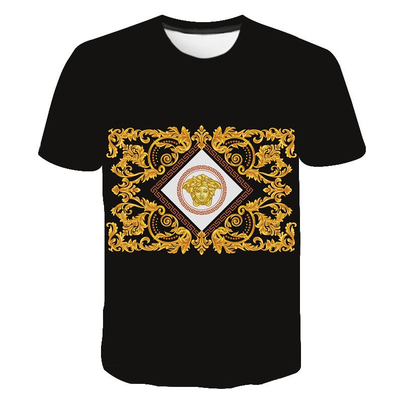 Áo Thun Tay Ngắn In Logo Versace Thời Trang Mùa Hè Cho Nam Và Nữ