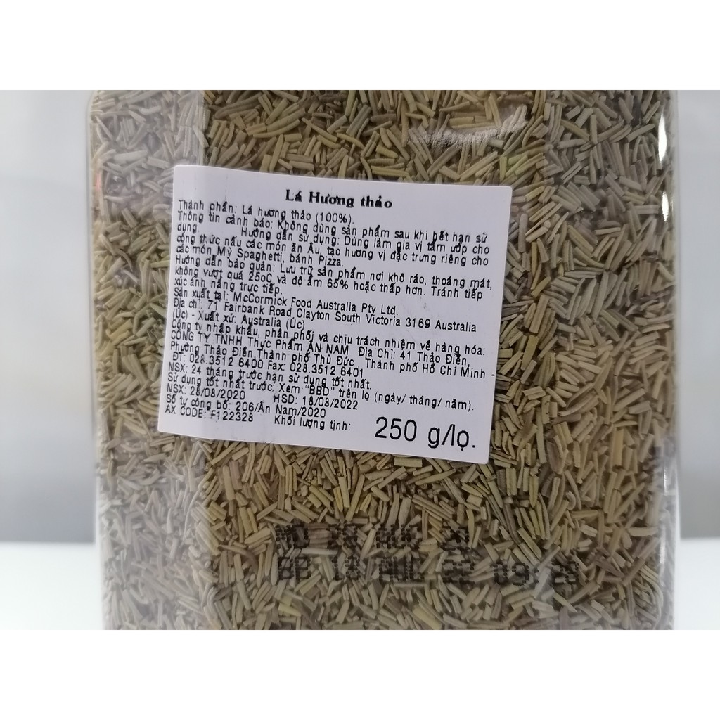 [Hộp lớn 250g] LÁ HƯƠNG THẢO [Australia] MCCORMICK Rosemary Leaves (anm-hk)