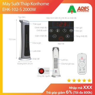 Quạt sưởi KORIHOME EHK-102-S