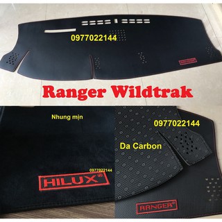 Thảm Taplo da carbon chống nóng cao cấp cho Xe Ford Ranger Wildtrak