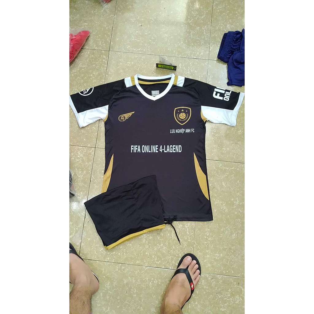 [ Thun thái ] Bộ quần áo bóng đá Legend FIFAonline 4 màu đen ( áo đá bóng Fo4 , áo game FIFA )