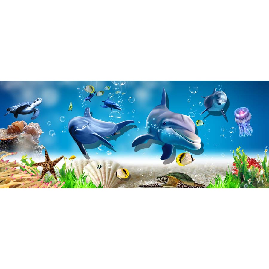 Tranh Dán Tường Đáy Biển Đại Dương 3D