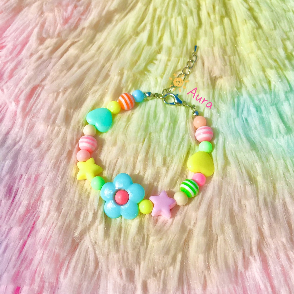 Vòng cổ Hoa mix Nơ Pastel cute Handmade  Aura