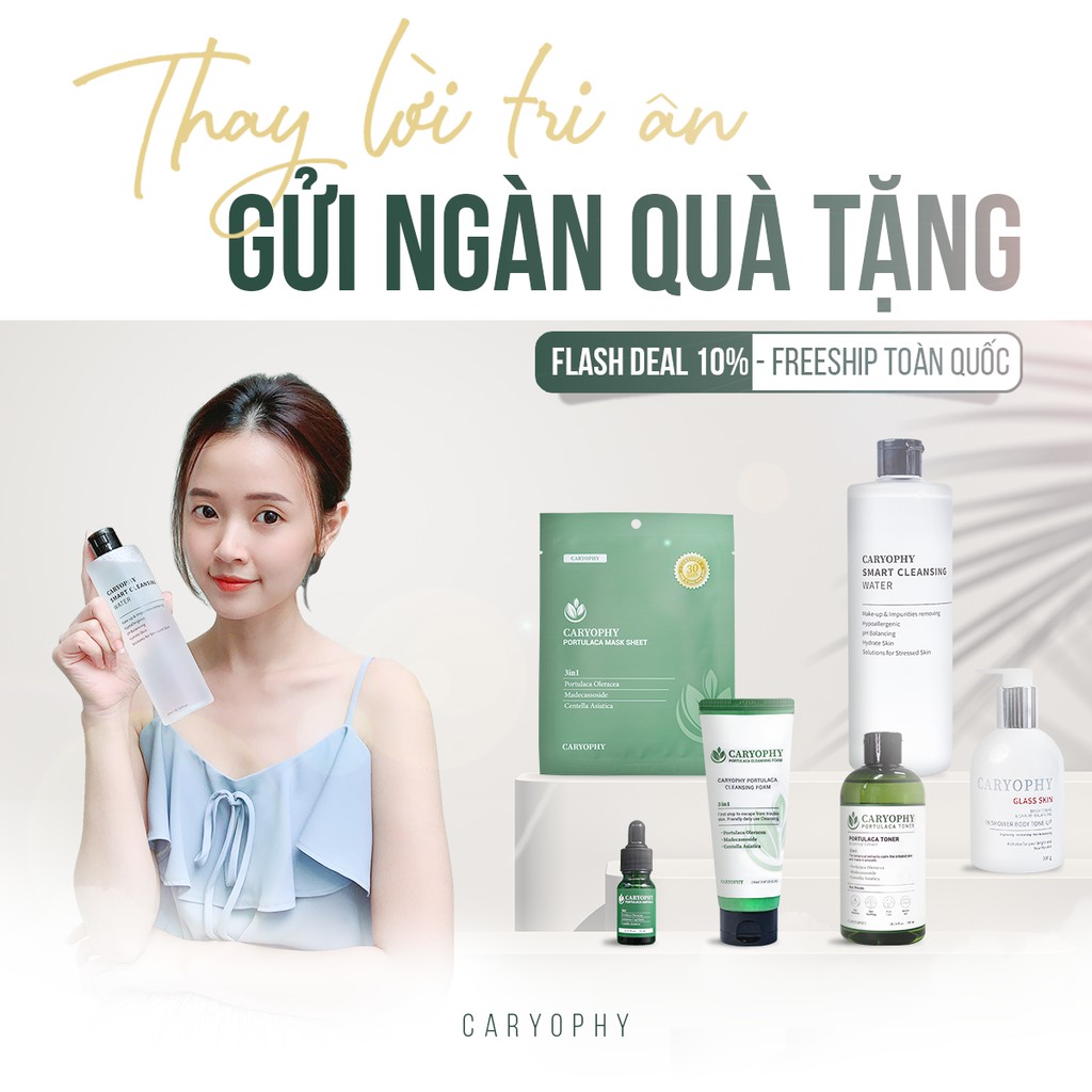 Kem Dưỡng Trắng Da Toàn Thân 3 in 1 Glass skin in Shower Body Tone up Caryophy - Làm Mờ Thâm Nám do mụn | BigBuy360 - bigbuy360.vn