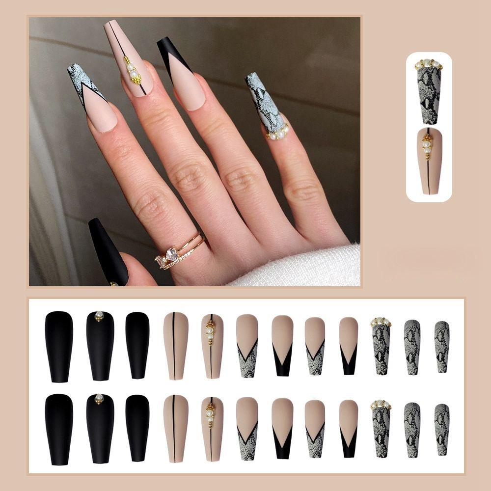 Hộp 24 Móng Tay Giả Che Phủ Toàn Diện Chất Lượng Cao|Bộ Móng Tay Giả Trang Trí Nghệ Thuật
