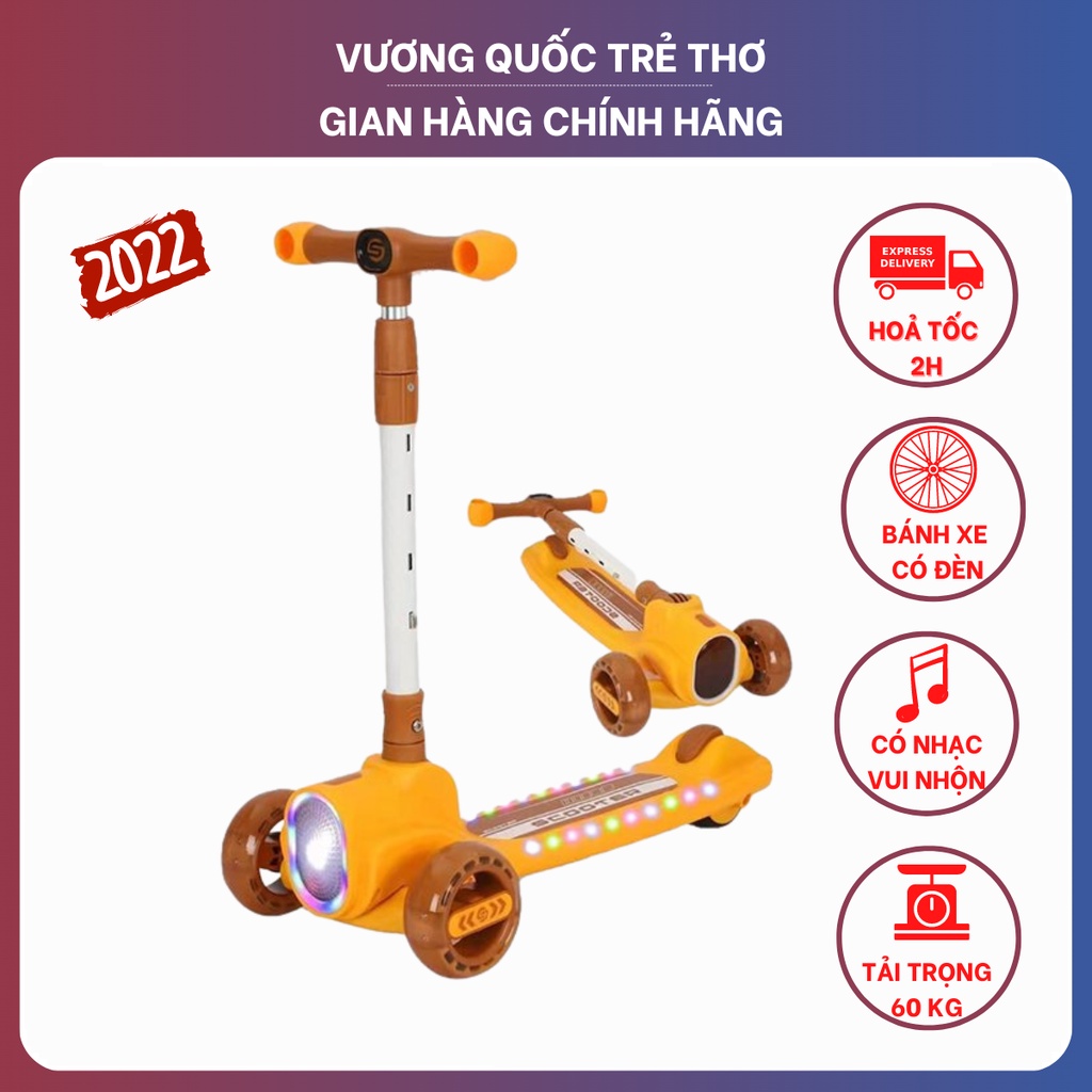 Xe Trượt Scooter 3 Bánh Có Đèn Hd-2022