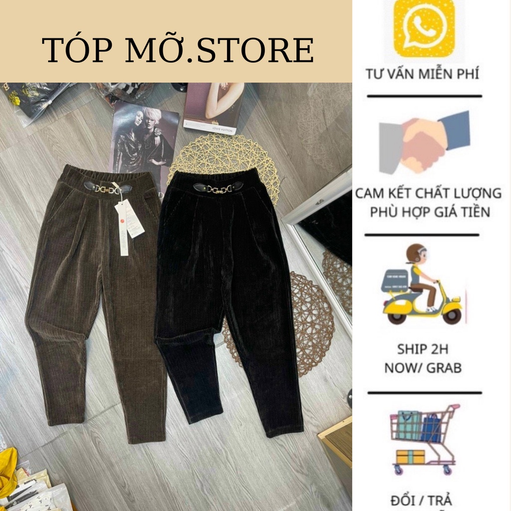Quần Baggy Nhung Cạp Chữ , Quần Nhung Tăm Cạp Xích Siêu Tôn Dáng NT1542 | BigBuy360 - bigbuy360.vn