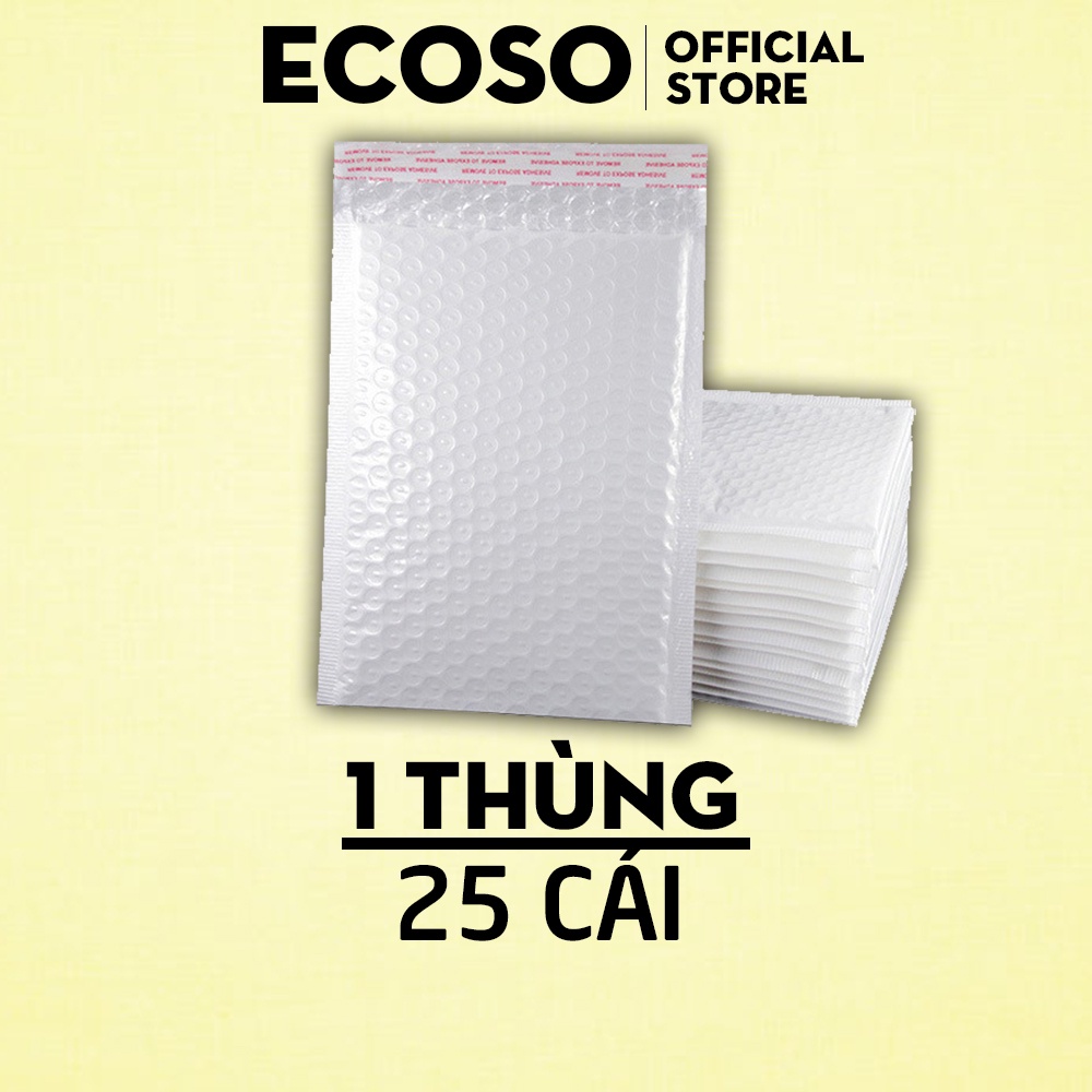 Túi chống sốc niêm phong ECOSO chất liệu giấy nilong lót bóng khí đóng gói thay hộp carton có lớp niêm phong
