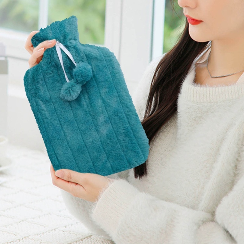 Bình Đựng Nước Nóng Giữ Ấm Tay / Chân Bằng Lông Nhung Có Vỏ Bọc Cách Nhiệt 2000ml