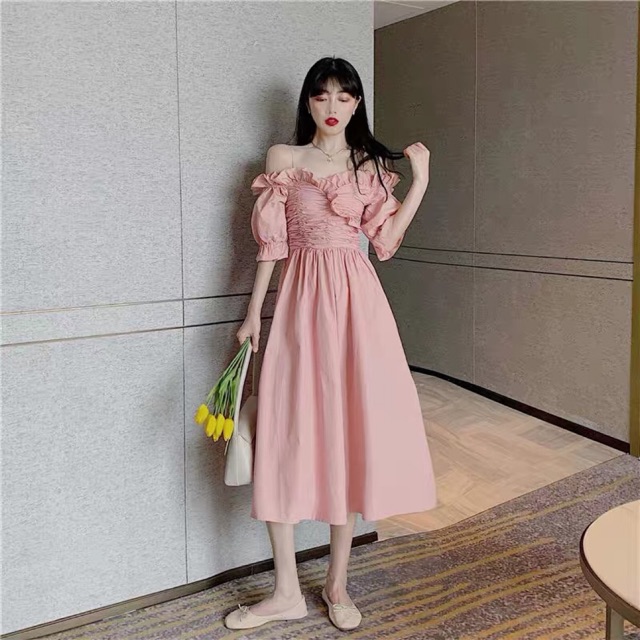 Váy trễ vai dáng dài siêu yêu